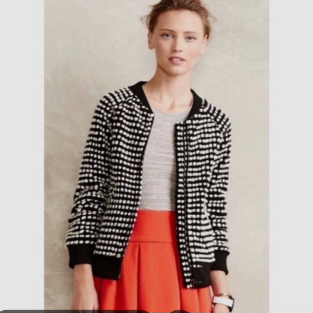 Elevenses Black and White Textured Jacket